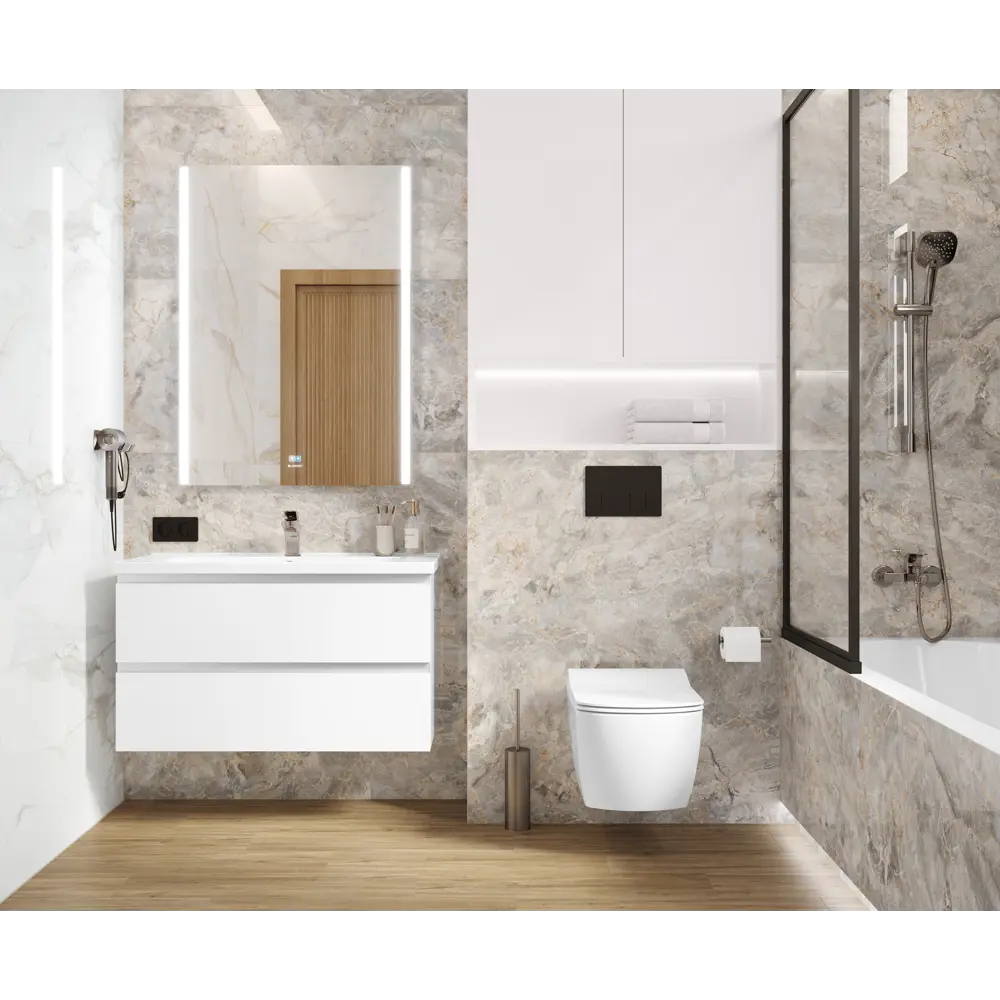 Глазурованный керамогранит Ceradim Vela Blue 60x120 см 1.44 м² полированный цвет серый 89457844 STLM-2061959 - Вид №3