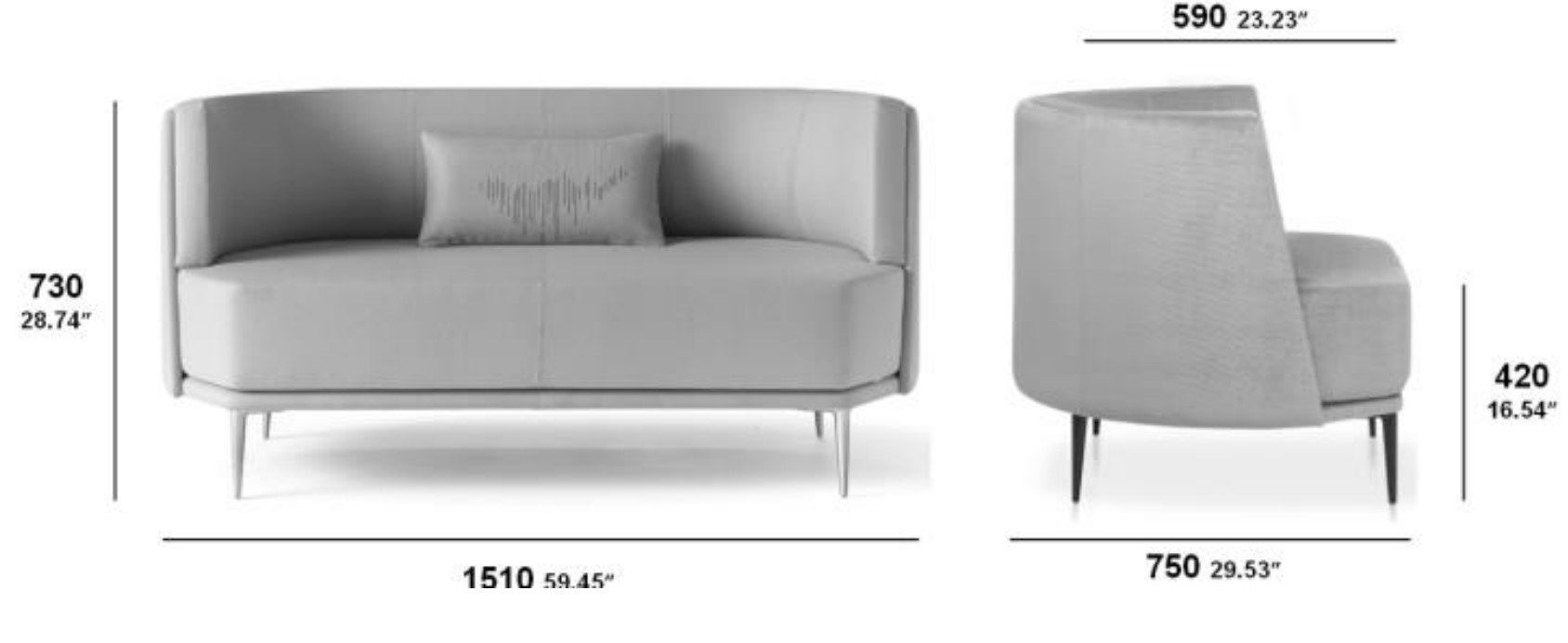 2-местный тканевый диван SITIA Перги ARCH-00047214 - Вид №2