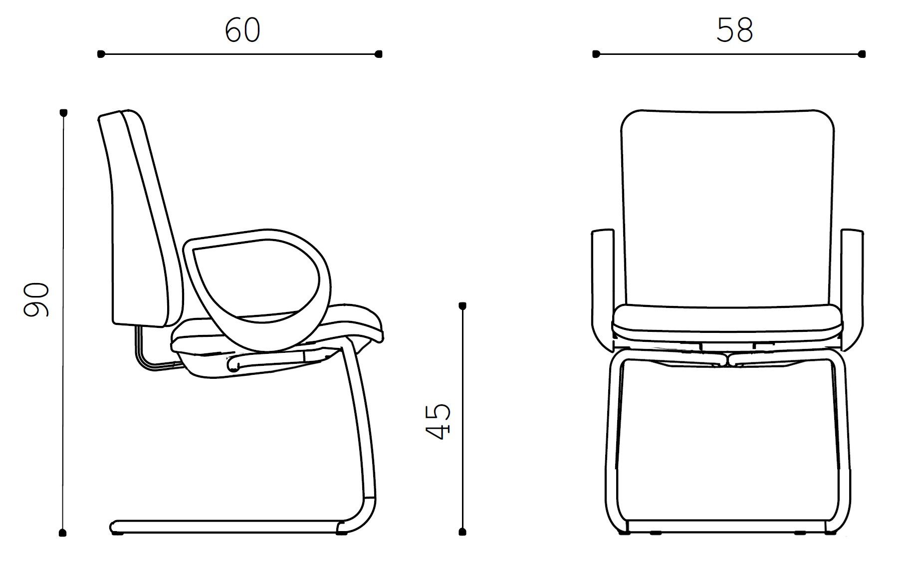 Тканевый стул с подлокотниками для залов ожидания Ares Line Smart ARCH-00126018 - Вид №2