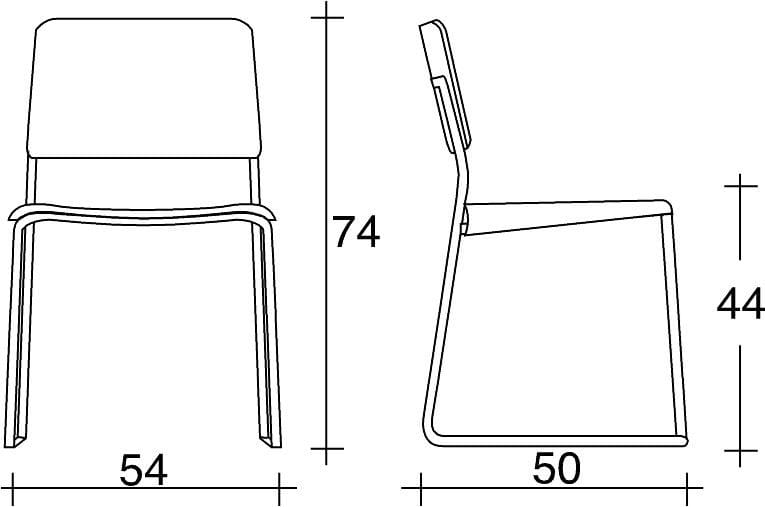 Многослойный штабелируемый стул для салазок для залов ожидания TALIN SIGMA 165 ARCH-00035721 - Вид №3