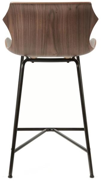 BassamFellows Табурет из стали и дерева со спинкой Petal Cb-292m - Вид №4