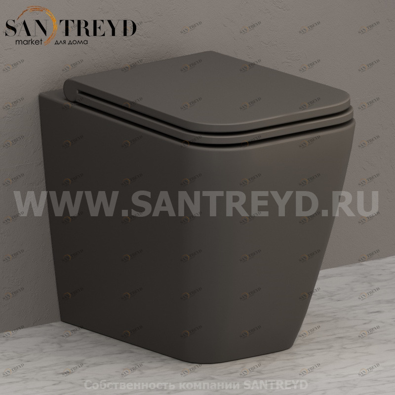ST004AT Приставной унитаз напольный Белый Ceramica Globo STONE Италия