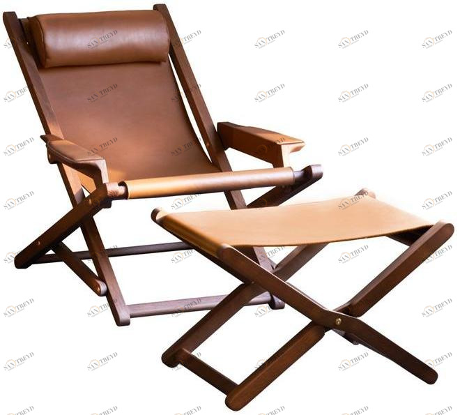 Duvivier Canapés Складное кожаное кресло с подлокотниками Emile Elsaxg10