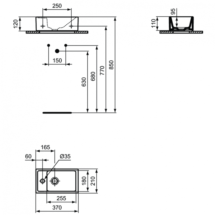E211301 Раковина 37х21 см Ideal Standard TEMPO - Вид №11