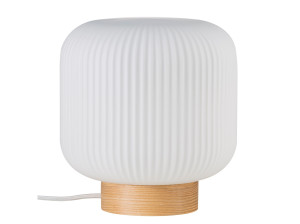 Настольная лампа из стекла и дерева