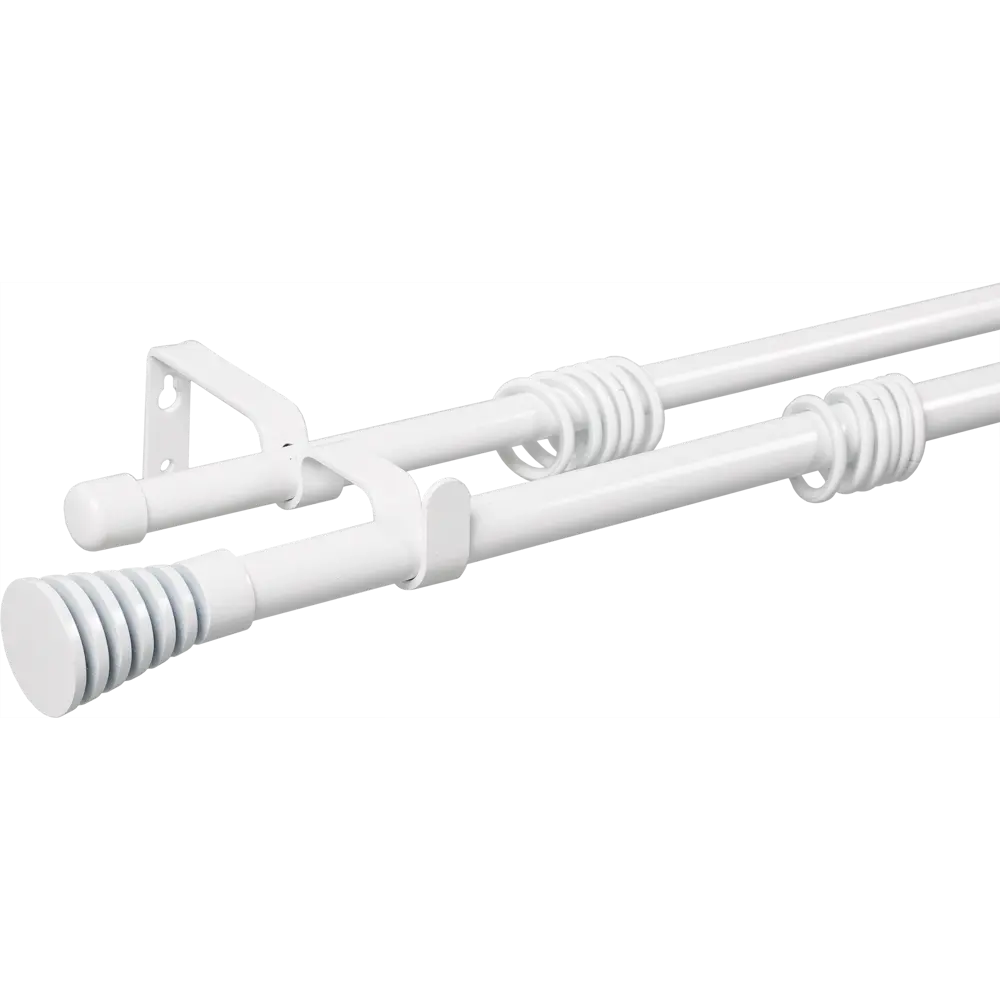 Карниз двухрядный раздвижной Inspire Трапеция 160-300 см цвет белый 81976821 STLM-2121902 