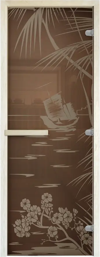 91102497 Дверь для бани стеклянная бронзовый Doorwood Голубая лагуна 190x70см STLM-0485129