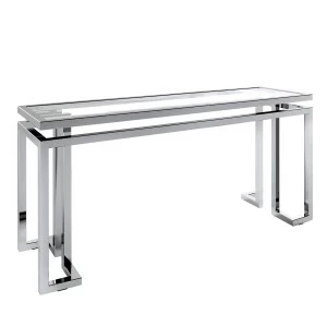 Консоль металлическая со стеклянной столешницей 76х160 см прозрачная Florian DELIGHT COLLECTION  00-3883297 Прозрачный;хром