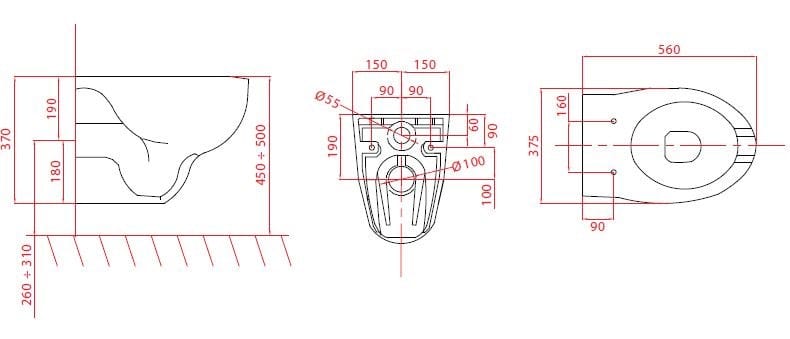 Керамический подвесной туалет Goman ARCH-00124976 - Вид №2