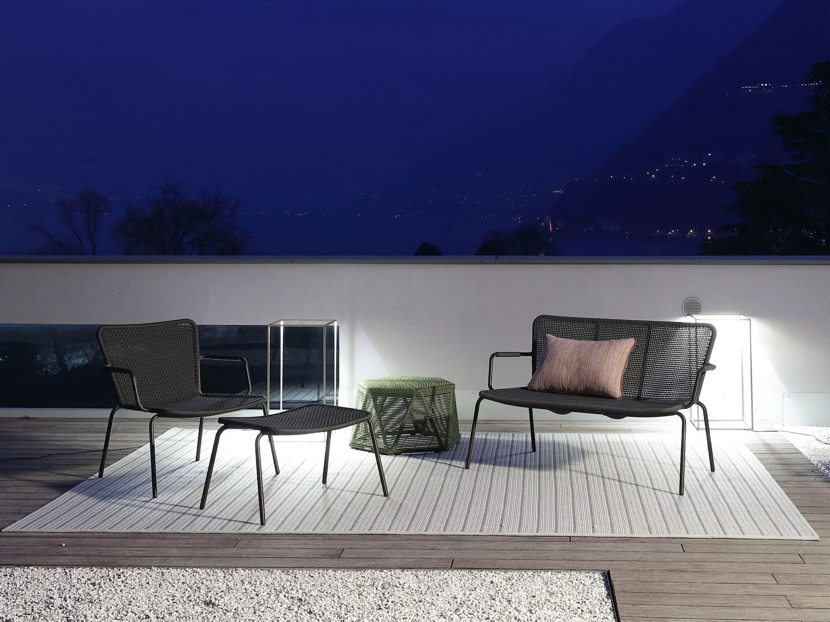 Плетеный алюминиевый садовый стул для ног Nodo Italia Via ARCH-00148463 - Вид №6