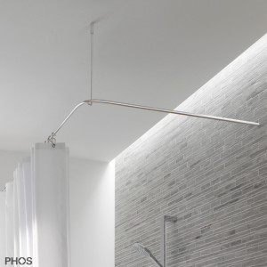 DSE1600-700 Г-образный карниз для душевой занавески, 160 x 70 см, для привинчивания PHOS