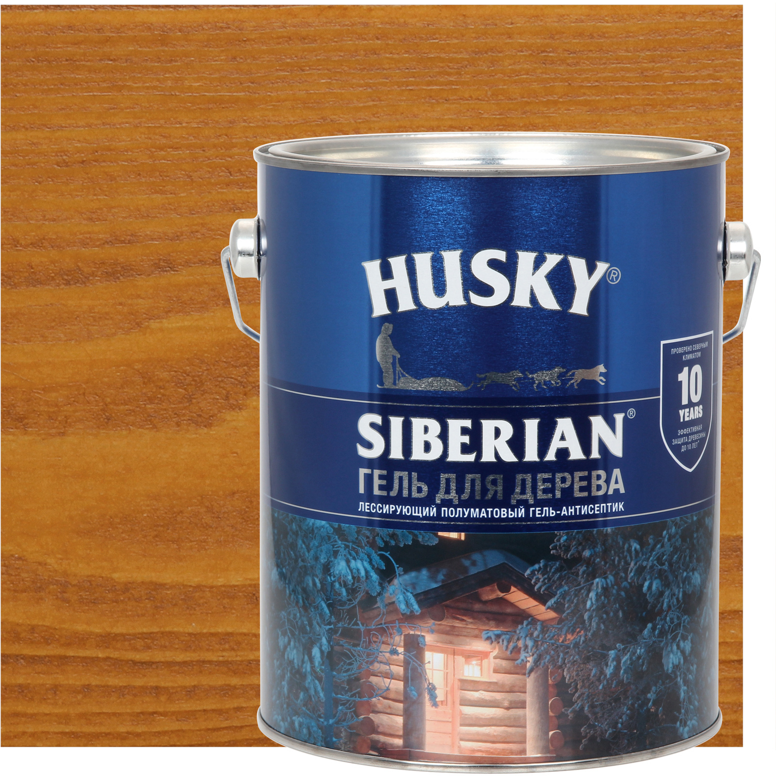 84391971 Гель для дерева Siberian полуматовый цвет каштан 2.7 л STLM-0049099 HUSKY