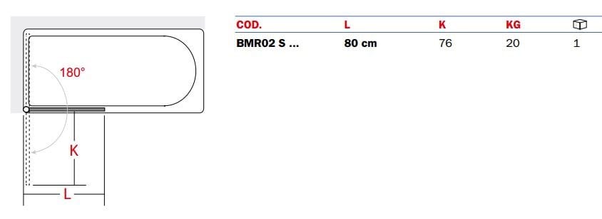 Стеклянная стена ванны INDA® SOPRAVASCA ARCH-00057356 - Вид №2