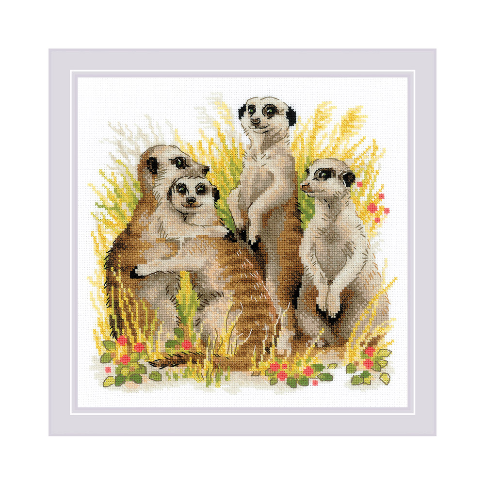 1761 Набор для вышивания Сурикаты 25 х 25 см RIOLIS Сотвори Сама 