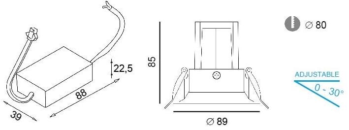 Terzo Light Встраиваемый алюминиевый светодиодный светильник  C124r-c124rd  - Вид №4