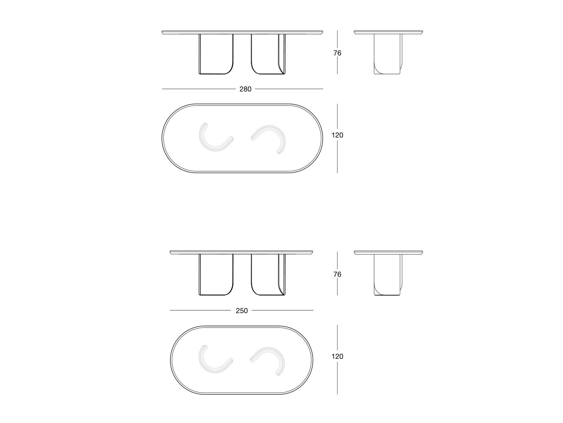 Овальный обеденный стол из натурального камня Longhi Blooming ARCH-00062793 - Вид №4