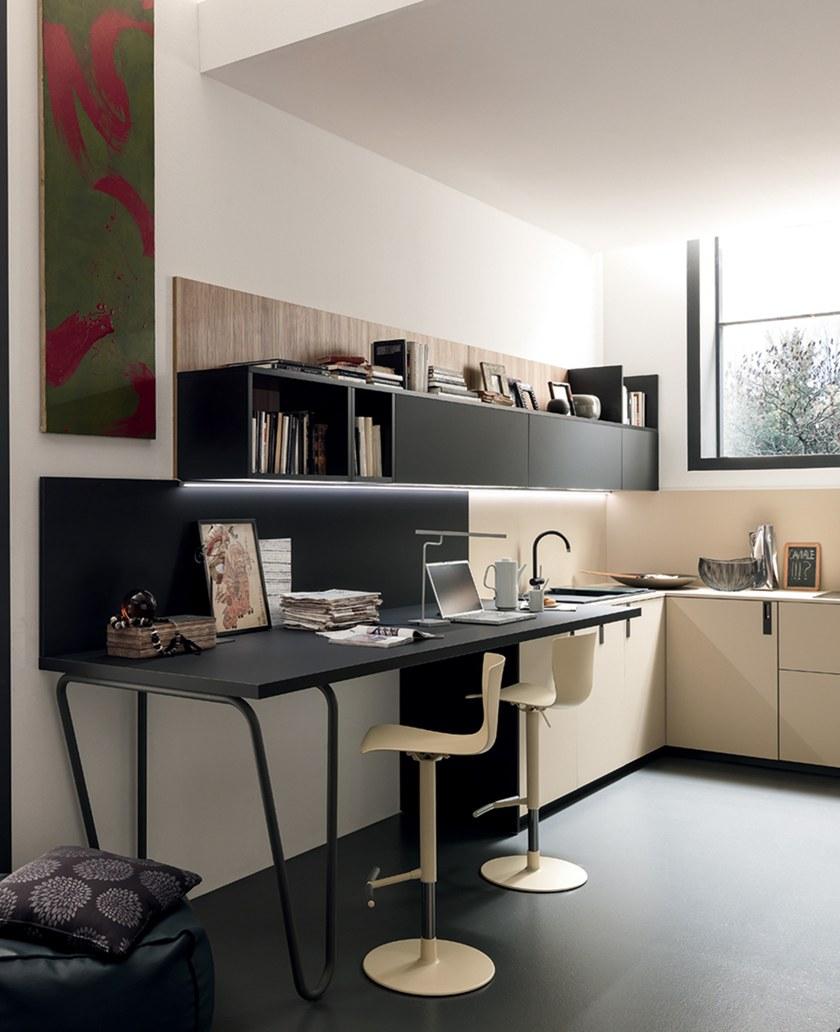 Febal Casa Линейная встроенная кухня из fenix-ntm® sun-id-1363176 - Вид №5