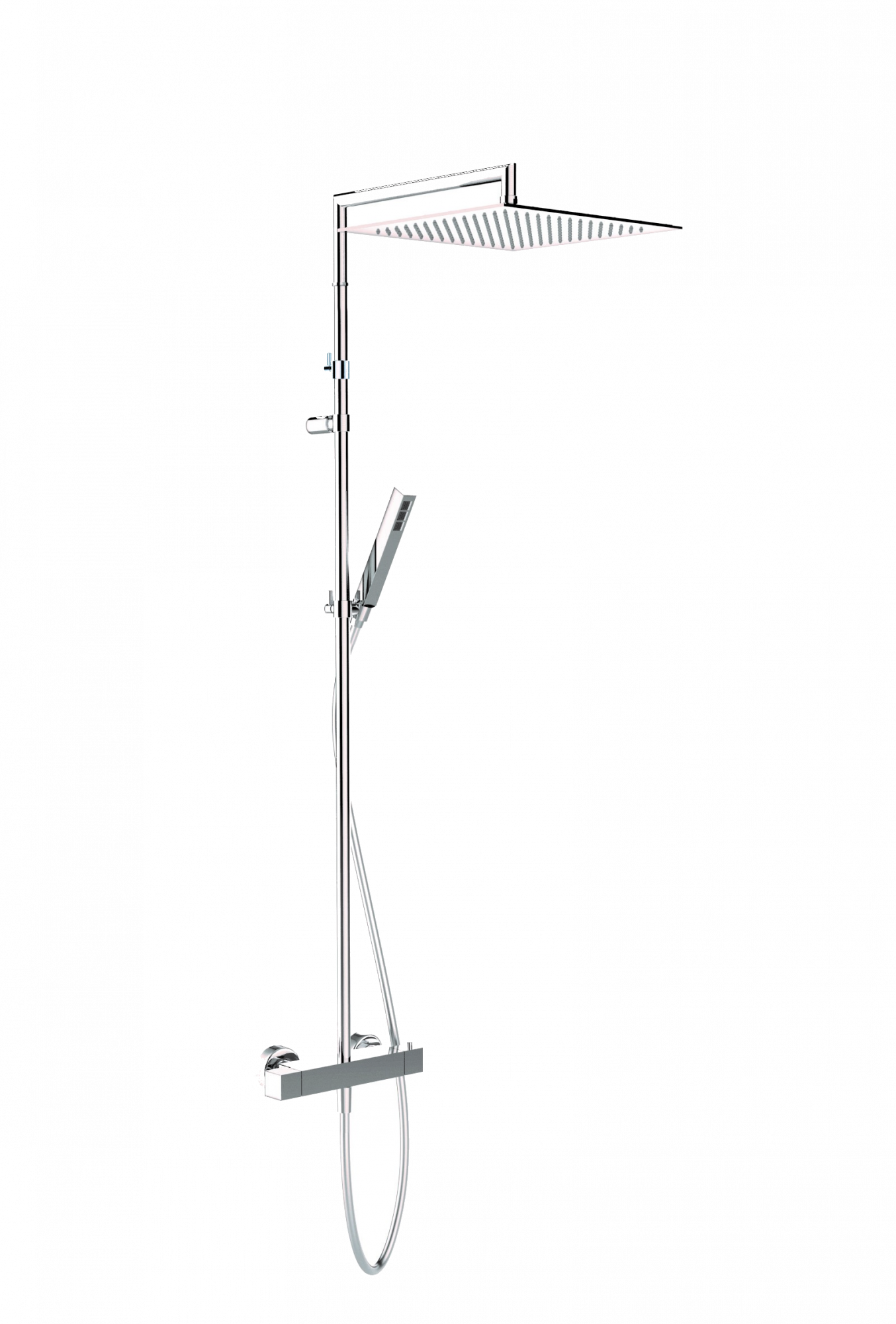 00-1227E-CR CARIMALI Телескопическая насадка Extreme Square, инспектируемая душевая лейка MySlim 