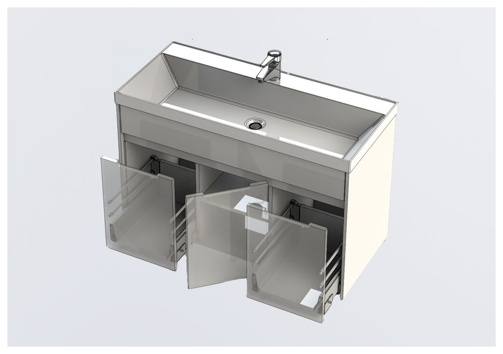 Тумба с раковиной Aquanet Латина 100 белый 0017963700179392 - Вид №4