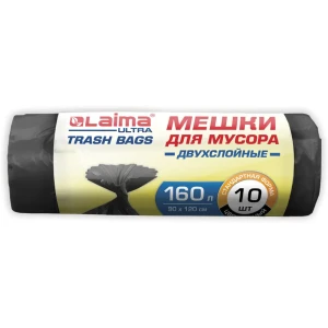 90171212 Мешки для мусора Laima Ultra 90x120 см прочные 160 л 10 шт STLM-1072548