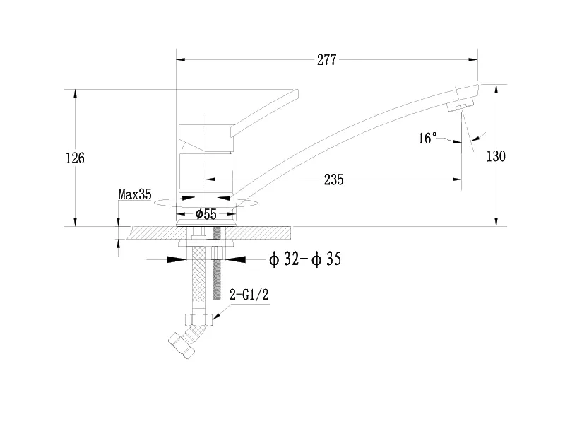 Кухонный смеситель 17240043 топаз GranFest Ewigstein - Вид №1