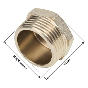 Заглушка MONLID 3/4" НР мм никелированная латунь