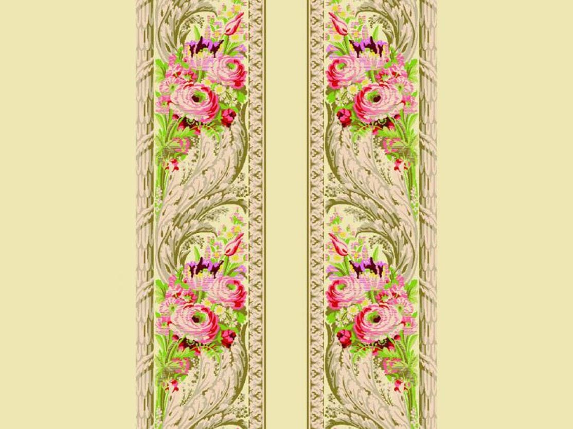 Шелковая ткань для обивки стен в стиле Людовика XVI с цветочным узором LELIEVRE Exception ARCH-00109122 - Вид №1
