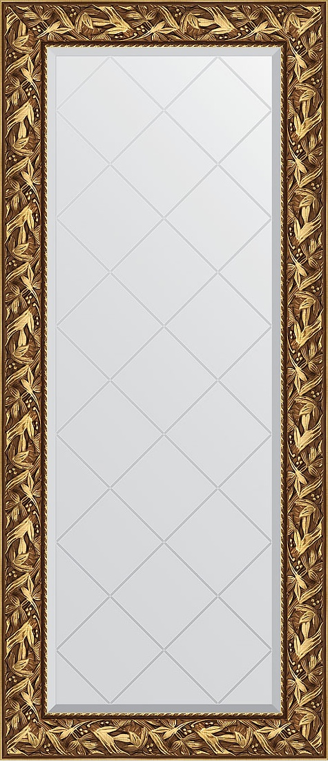 BY 4156 Зеркало с гравировкой в багетной раме - византия золото 99 mm EVOFORM Exclusive-G