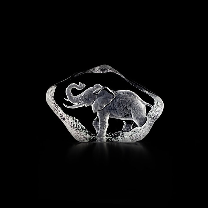 88144 Скульптура из прозрачного хрусталя "Слон", 85/55 мм. Maleras 