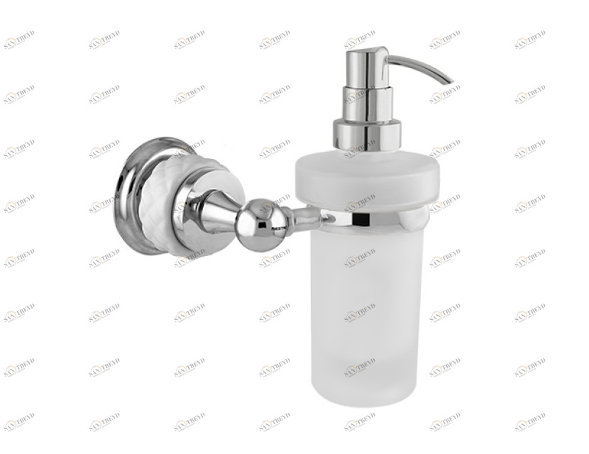 065586.A00.50 Дозатор мыла настенный из белого фарфора Яркий хром Mestre 