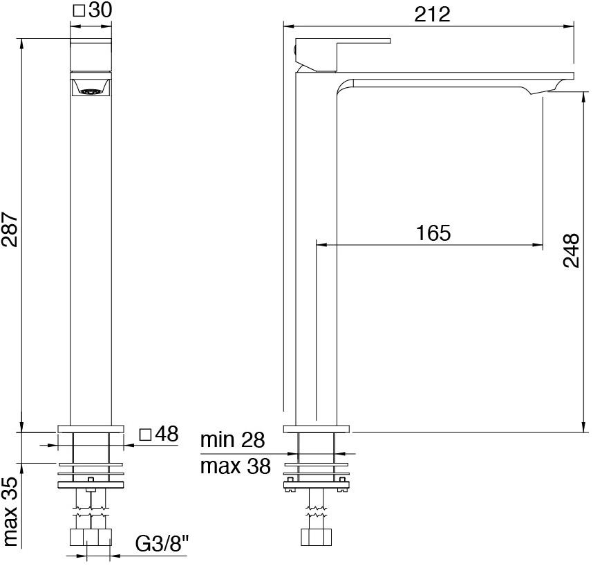 Rubinetterie Treemme Смеситель для раковины из латуни Q30 sun-id-1392240 - Вид №6