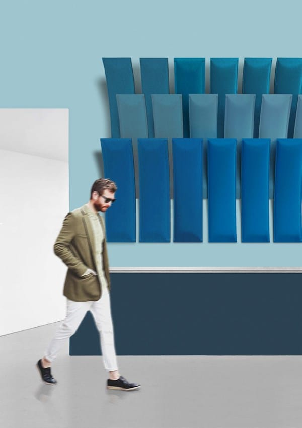 Термоформованная стеновая звукопоглощающая мономатериальная панель Slalom ECOrange ARCH-00103875 - Вид №7