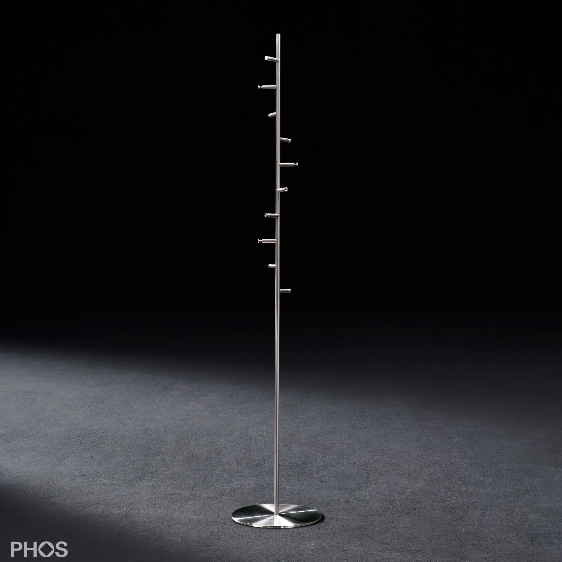 GSTH10E Вешалка для верхней одежды с 10 крючками, основание: нержавеющая сталь. PHOS  - Вид №2
