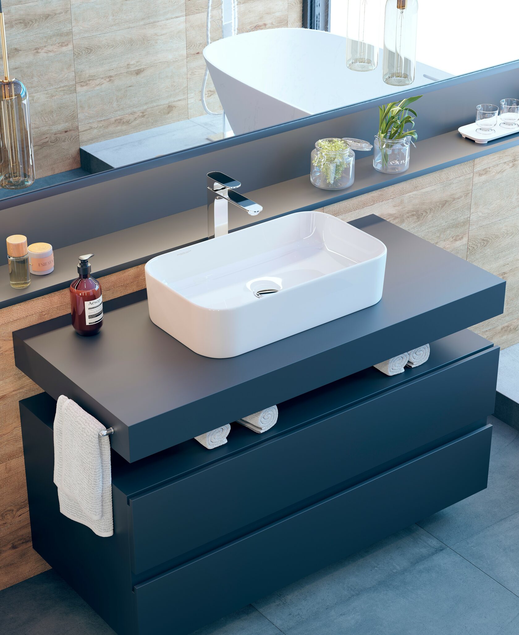 INF60SLWB01S Накладной умывальник Slim SANITA LUXE Infinity - Вид №2