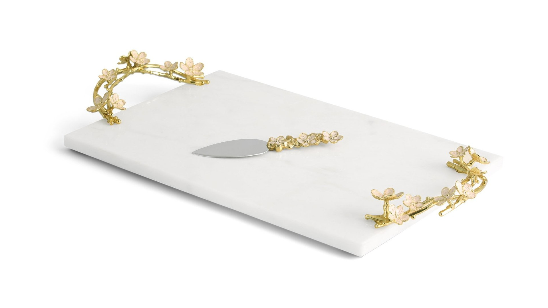 10650271 Michael Aram Доска для сыра с ножом Michael Aram Цветущая вишня 49см, мрамор Мрамор  - Вид №1