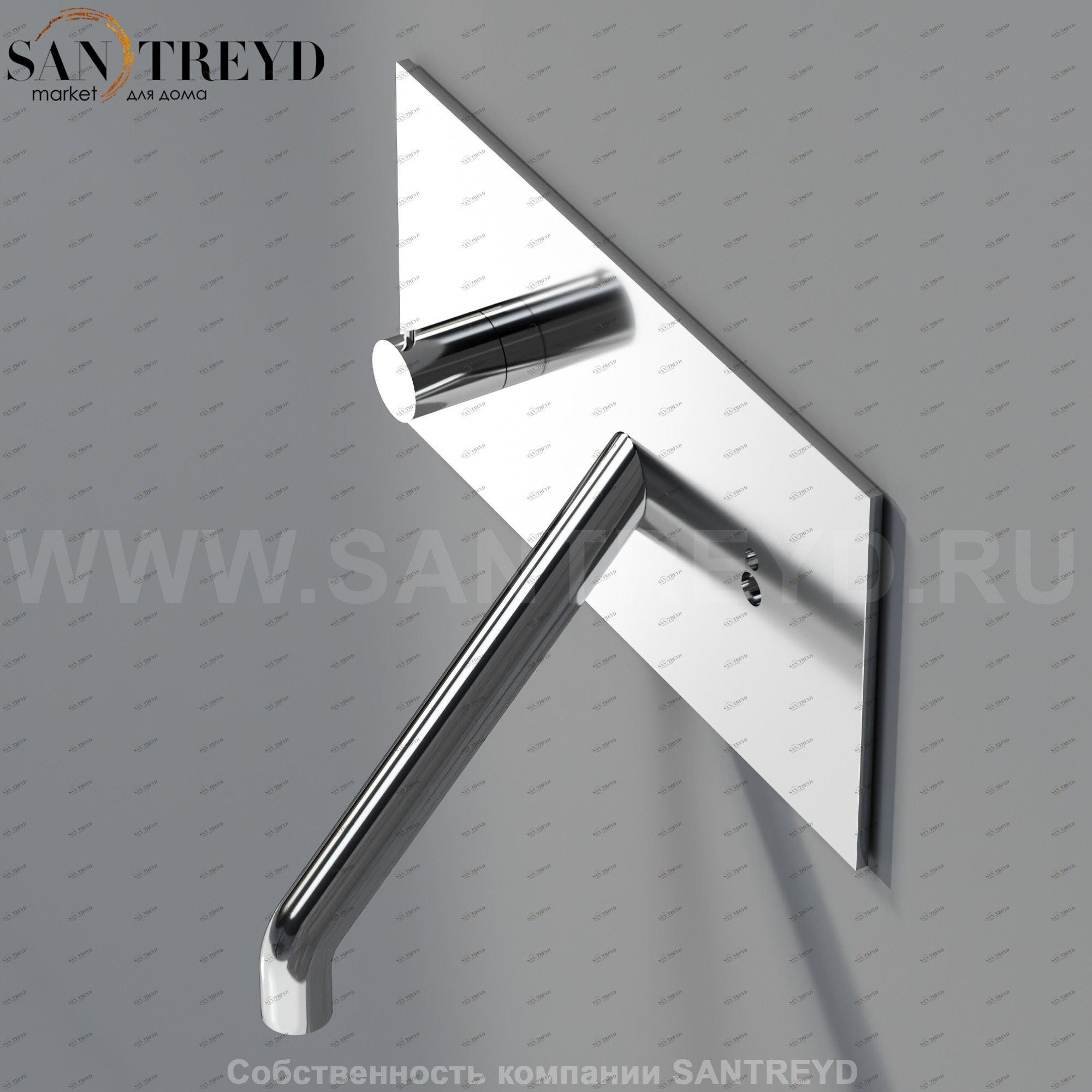 Встроенный смеситель с электронным управление ARUB1023CS SQUARE для раковины хромированный Agape