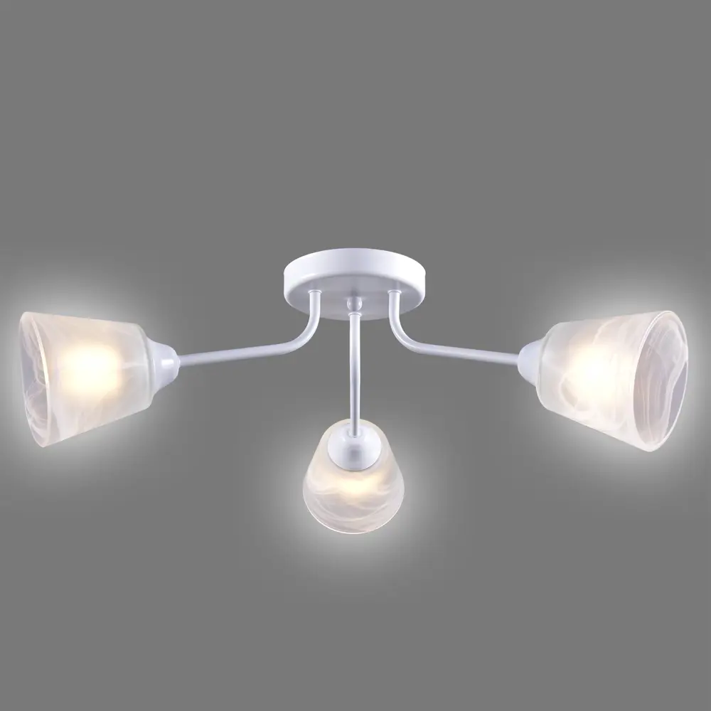 Люстра потолочная «Юкка» КС30096/3C, 3 ламп, 9 м², цвет белый/белый КЛЮЧНИК STLM-2168034 - Вид №3