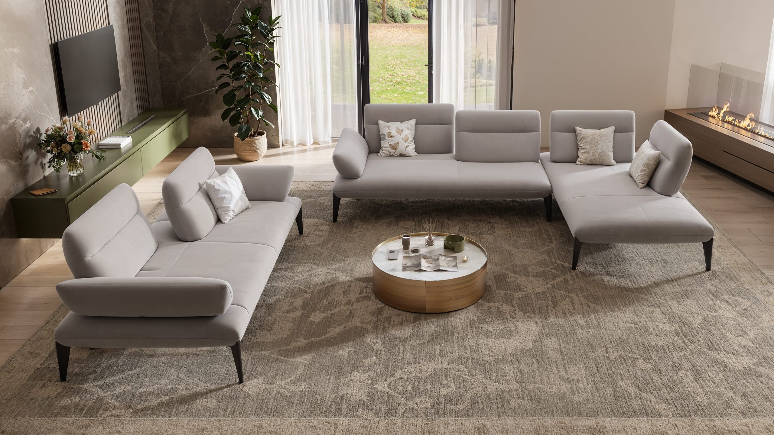 3-местный тканевый линейный диван Sofanella Лацио ARCH-00142144 - Вид №1