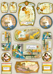 01713 Декупажная карта 21 x 29.7 см "Винтажная косметика мини" Чип-Арт