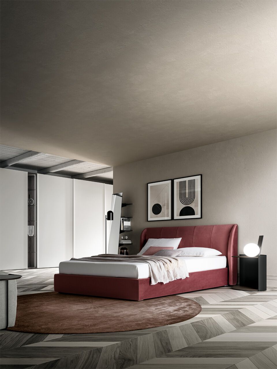 Контейнерная кровать с мягким изголовьем Santalucia Mobili SCIROCCO ARCH-00063024 - Вид №1