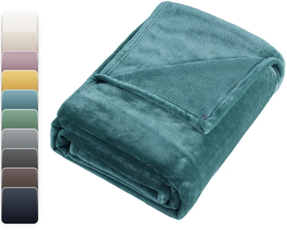 89025374 Плед Inspire Flandria 200x220 см микрофибра цвет бирюзовый Emerald 1 STLM-1052315