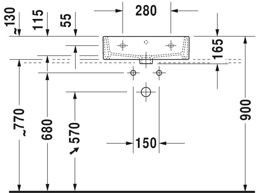 2350500027 Подвесная раковина настенная овальная Duravit Vero Air - Вид №2