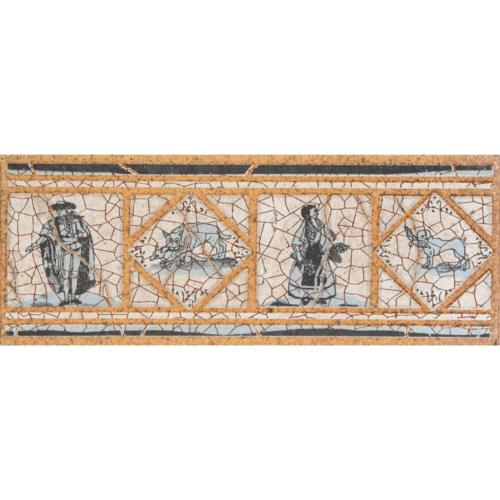 Вставка-подступенник Gresan Natural Cadaques Azul 12x33 см с рисунком 1 шт. 12838011 STLM-2048005 Santreyd 