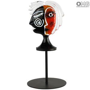 4415 ORIGINALMURANOGLASS Статуэтка в стиле Пикассо - Красная - муранское стекло OMG 3 см