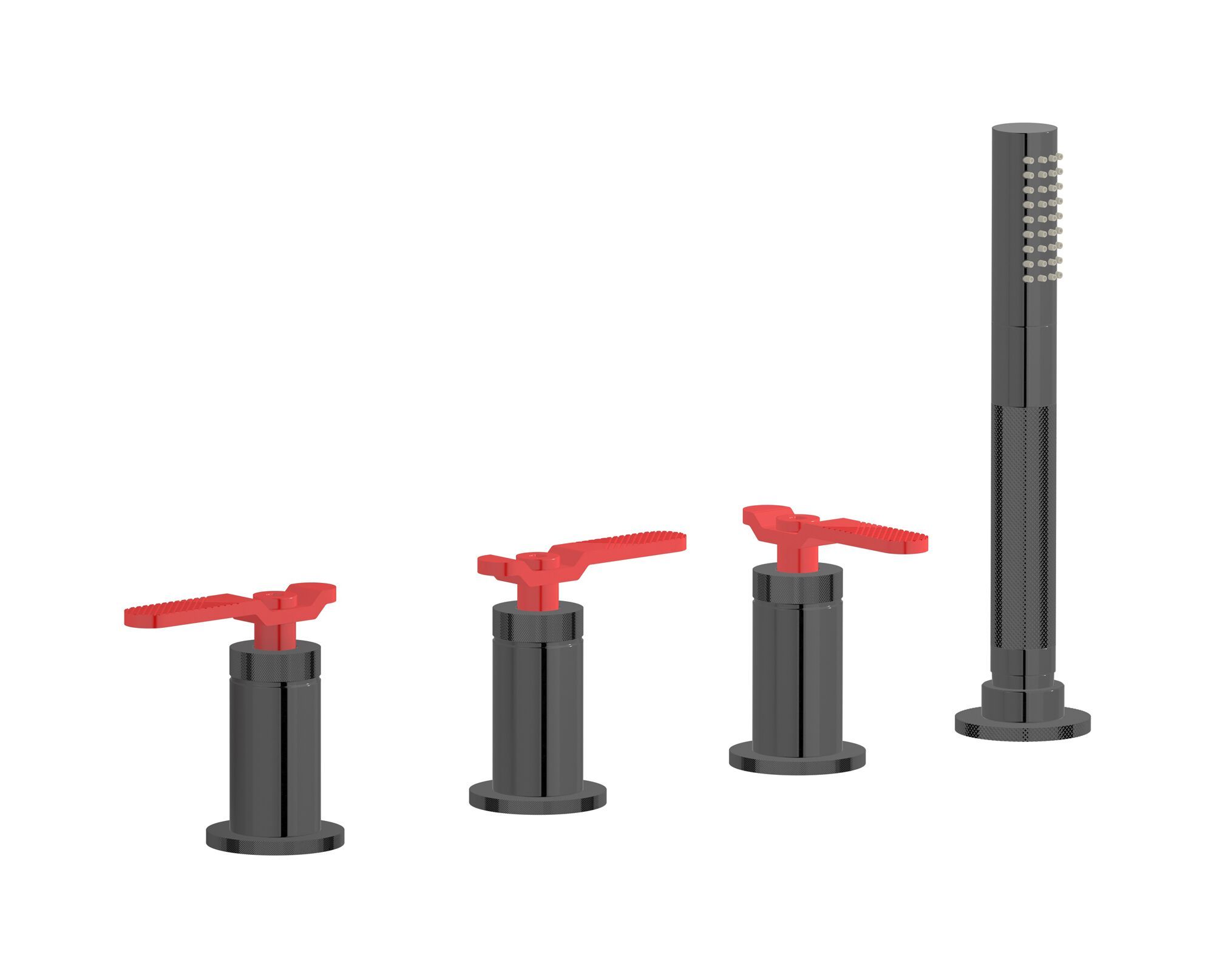 Встраиваемый смеситель для ванны с 4 отверстиями и ручным душем IB Bold ARCH-00081508 - Вид №5