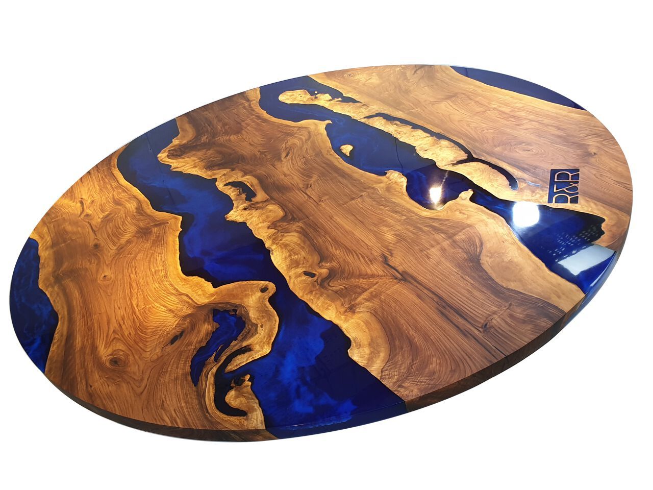 Круглый стол из смолы и орехового дерева Legnor LEG2408775 ARCH-00079192 - Вид №3