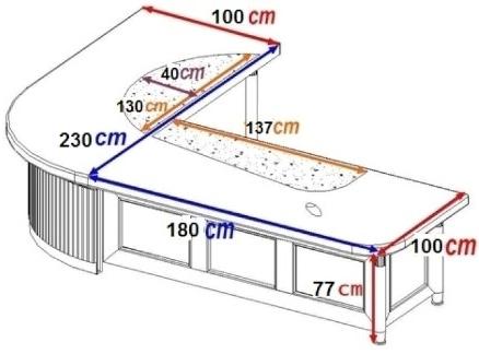 Arrediorg.it® Исполнительный угловой письменный стол из фанерованной древесины Prestige sun-id-1483389 - Вид №8