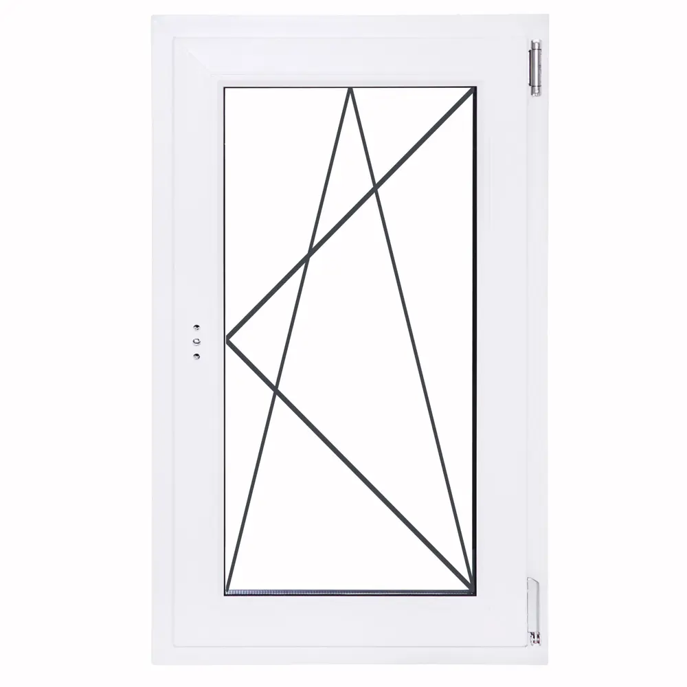 Пластиковое окно Veka одностворчатое правое 870×600 мм с поворотно-откидным механизмом 83117309 STLM-0039114