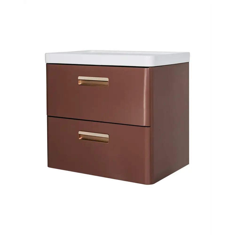 Santreyd Гарда — подвесная тумба с раковиной 80 см, 2 ящика, коричневая 89390144 STLM-1519170