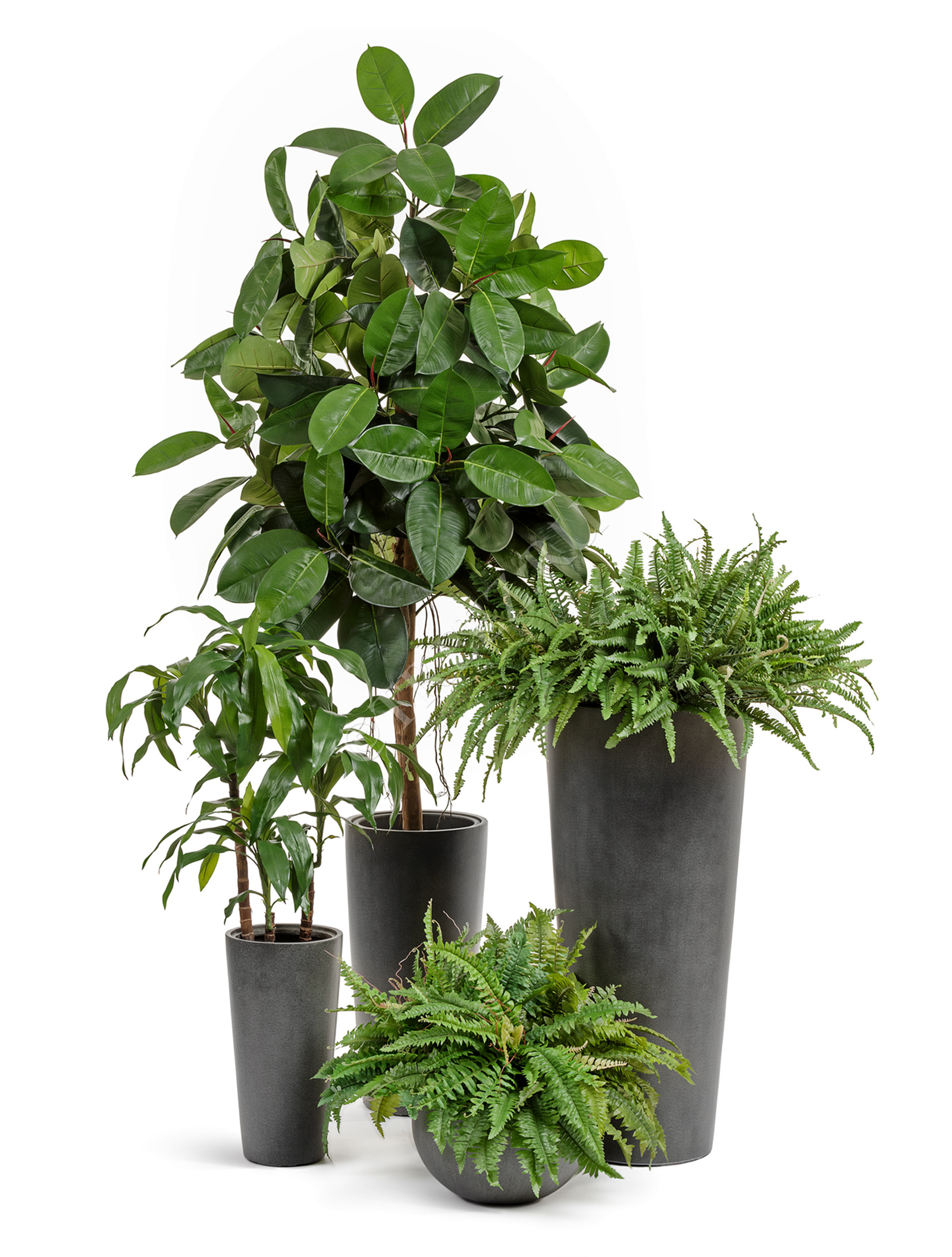 41.3319-02-020-GR-45 Кашпо  Effectory - серия Beton - Высокий конус - Тёмно-серый бетон Цветочная коллекция  - Вид №7